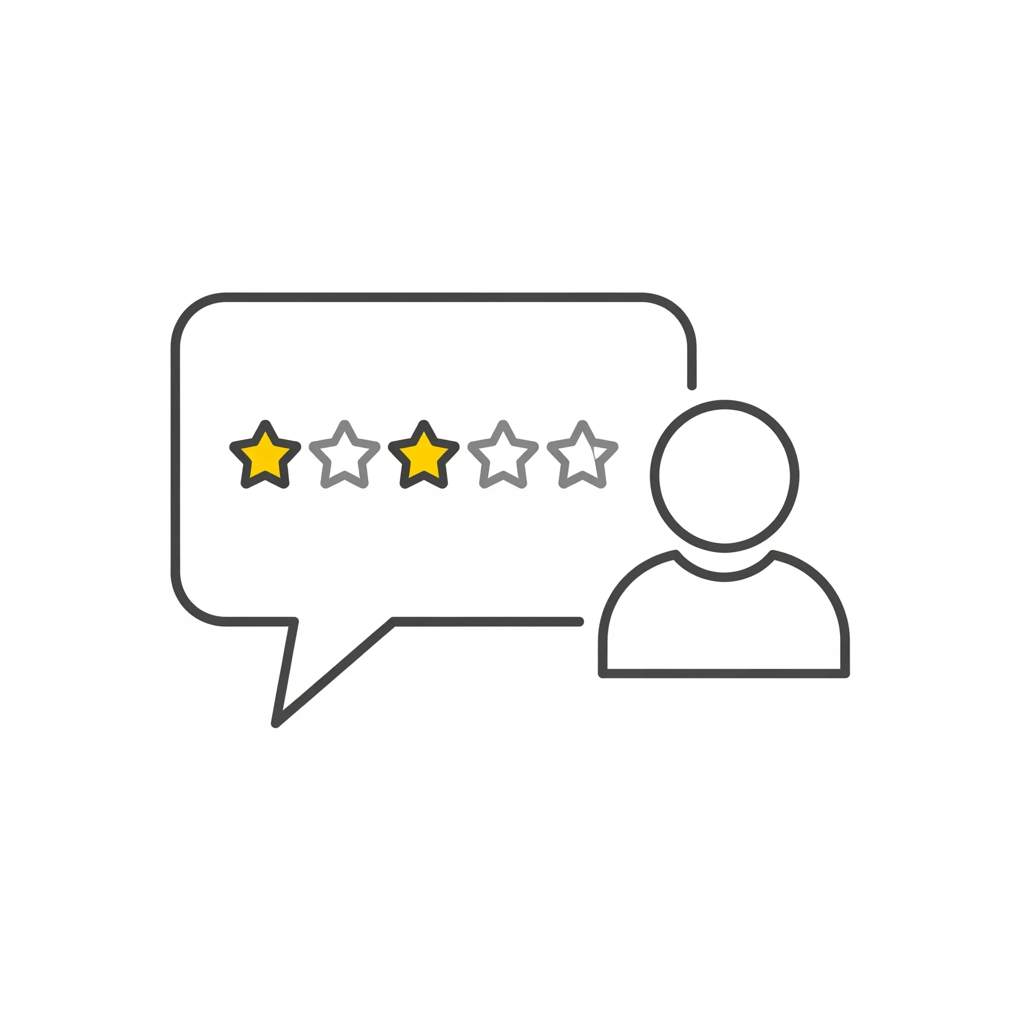 Icon representing anonymous user reviews and community feedback.